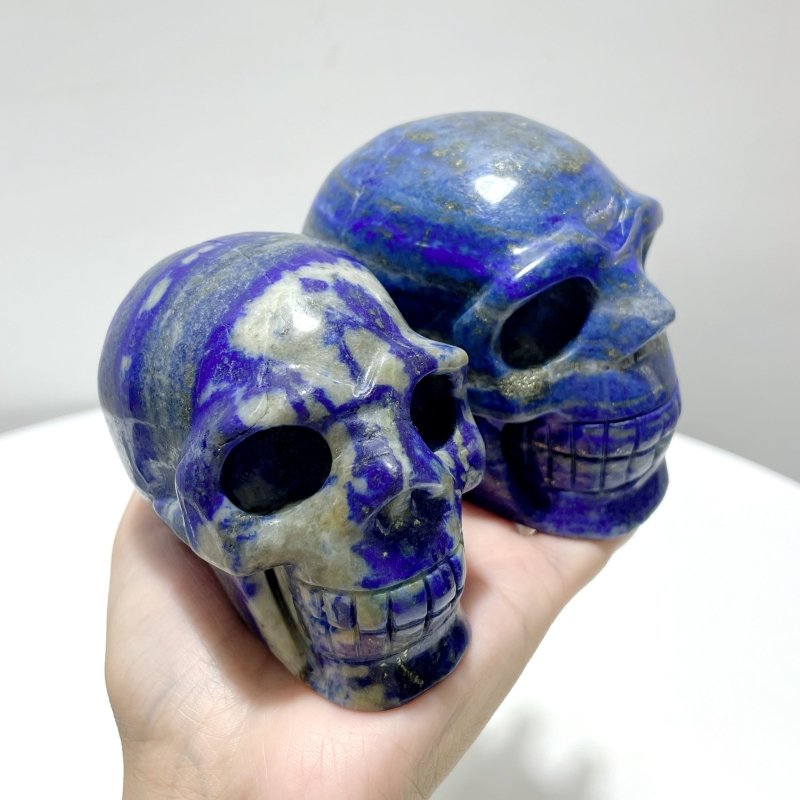 6 Pieces Lapis Lazuli Skull Carving - Wholesale Crystals