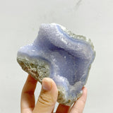 6 Pieces Large Blue Chalcedony Druzy Geode - Wholesale Crystals
