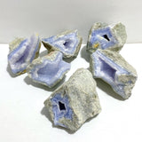 6 Pieces Large Blue Chalcedony Druzy Geode - Wholesale Crystals
