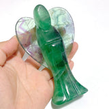 6 Pieces Large Rainbow Fluorite Angel Carving - Wholesale Crystals