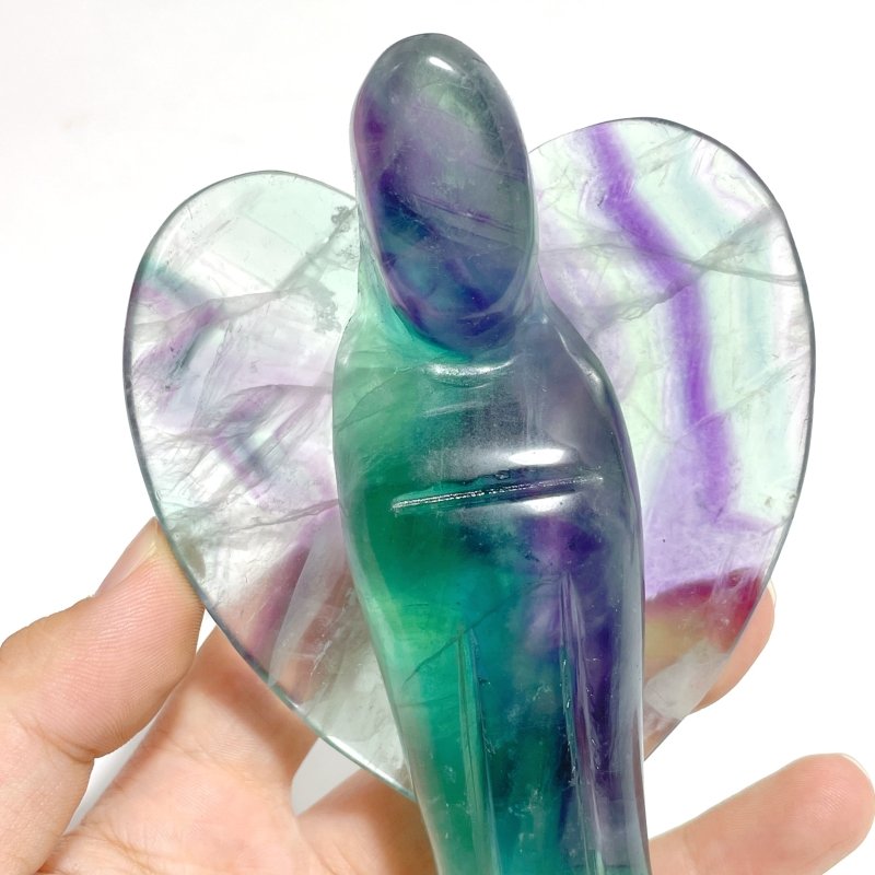 6 Pieces Large Rainbow Fluorite Angel Carving - Wholesale Crystals