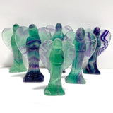 6 Pieces Large Rainbow Fluorite Angel Carving - Wholesale Crystals