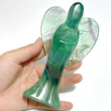 6 Pieces Large Rainbow Fluorite Angel Carving - Wholesale Crystals