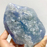 6 Pieces Large Raw Blue Fluorite Mixed Calcite Specimen - Wholesale Crystals