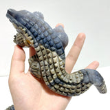 6 Pieces Large Volcano Agate Crocodile Carving(UV - Reactive) - Wholesale Crystals
