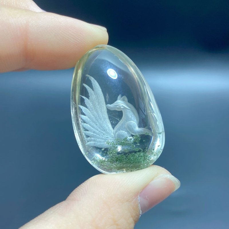 6 Pieces Nine - tailed Fox Garden Quartz Inner Scene Carving - Wholesale Crystals