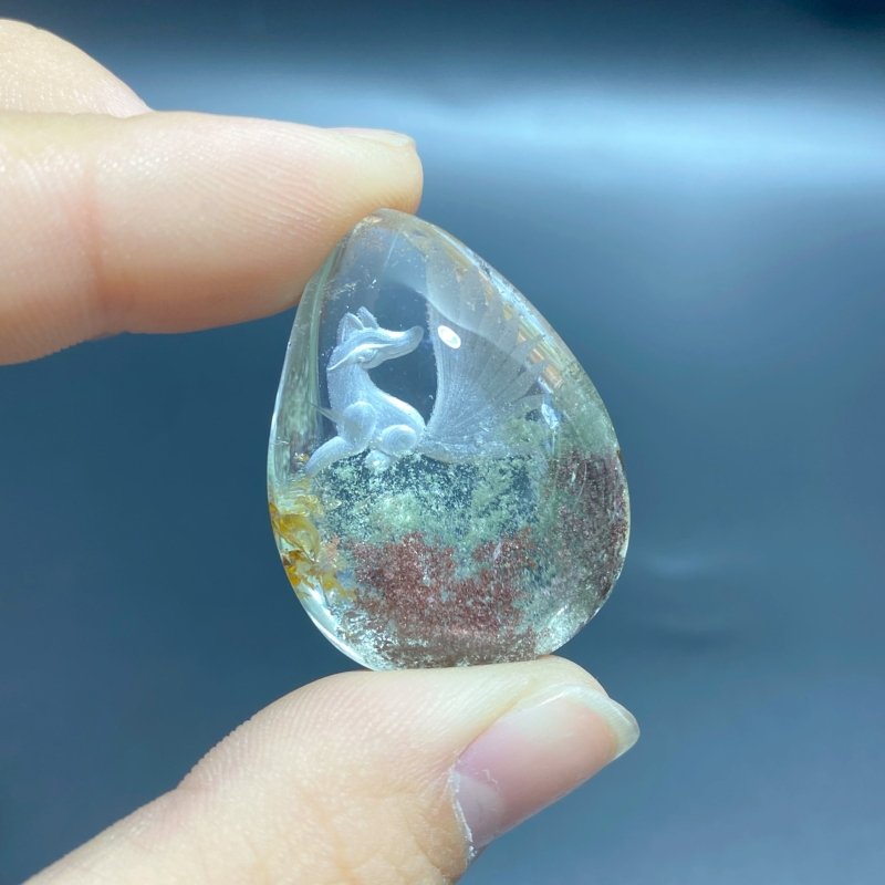 6 Pieces Nine - tailed Fox Garden Quartz Inner Scene Carving - Wholesale Crystals