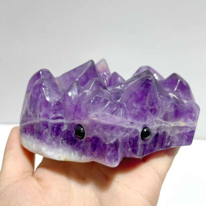 6 Pieces Polished Amethyst Teeth Cluster Groot Carving - Wholesale Crystals