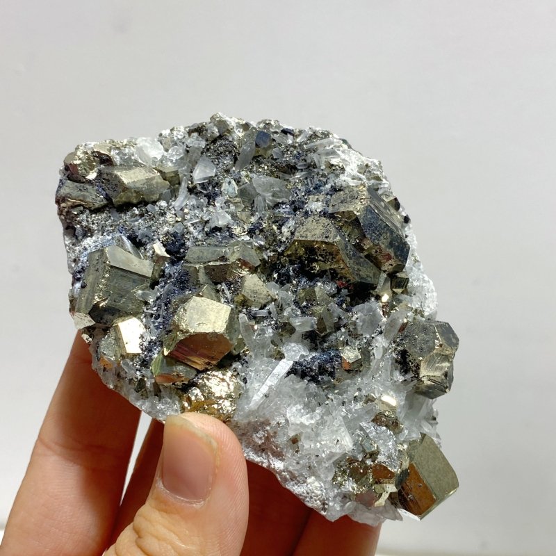6 Pieces Pyrite Mixed Clear Quartz Cluster Specimen For Collection - Wholesale Crystals