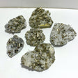 6 Pieces Pyrite Mixed Clear Quartz Cluster Specimen For Collection - Wholesale Crystals