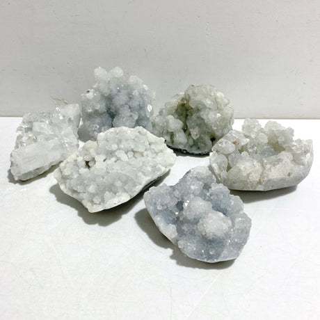 6 Pieces Raw Apophyllite Mineral Specimen -Wholesale Crystals