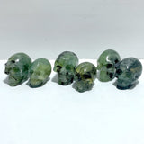 6 Pieces Small Prehnite Skull Carving - Wholesale Crystals