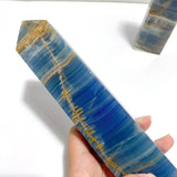 6 Pieces Tall High Quality Blue Onyx Four - sided Tower Point - Wholesale Crystals