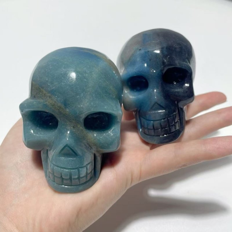 6 Pieces Trolleite Stone Skull Carving - Wholesale Crystals