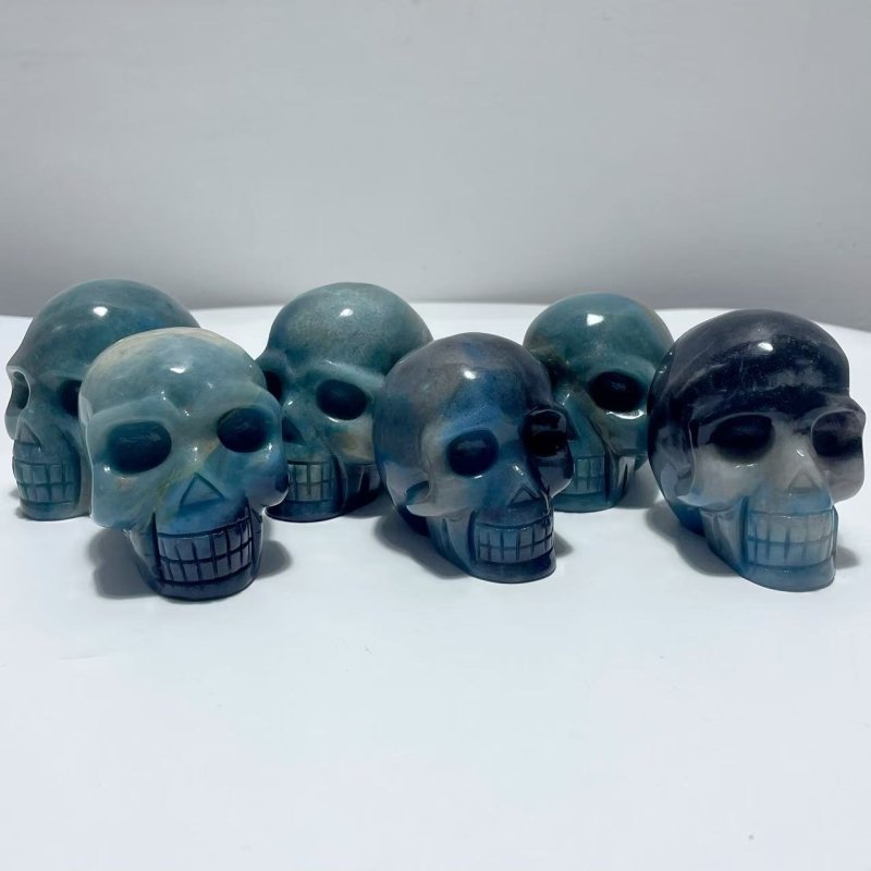 6 Pieces Trolleite Stone Skull Carving - Wholesale Crystals