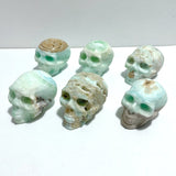 6 Pieces Unique Green Calcite Skull Carving - Wholesale Crystals