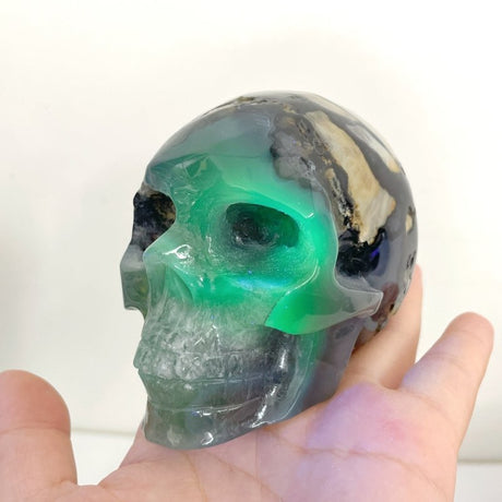 6 Pieces Volcano Agate Skull(UV - Reactive) - Wholesale Crystals