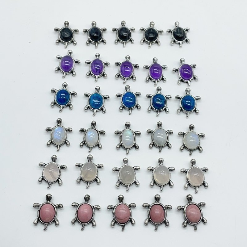 6 Types Cute Turtle Pendant Wholesale Moonstone Amethyst - Wholesale Crystals