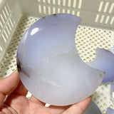 62 Pieces Blue Chalcedony Moon Carving (Sea Freight Only)