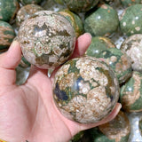 61 Pieces Rainforest Jasper Spheres (Sea Freight Only) -Wholesale Crystals