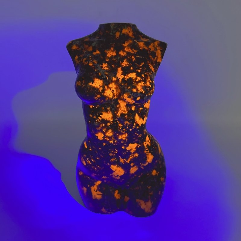 6.1in Large Yooperlite Goddess Carving Wholesale (UV Reactive) - Wholesale Crystals