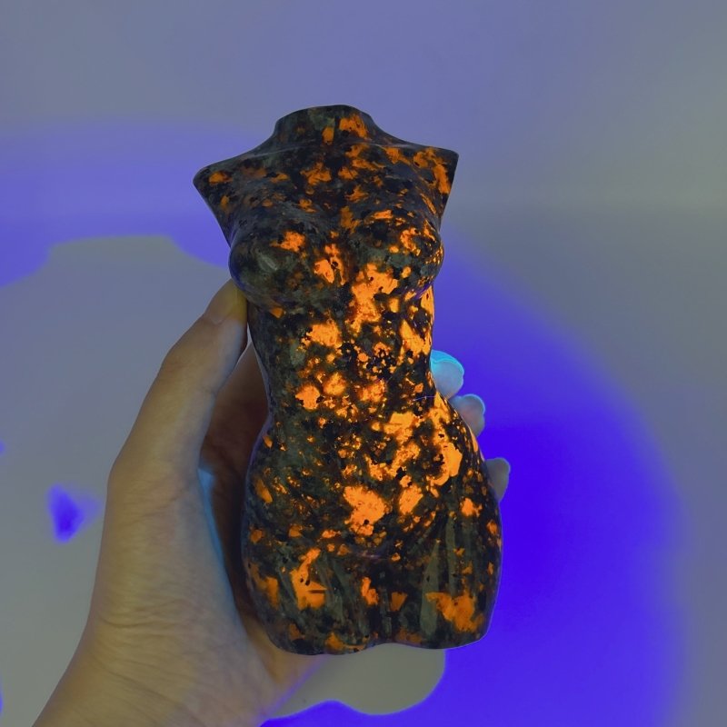 6.1in Large Yooperlite Goddess Carving Wholesale (UV Reactive) - Wholesale Crystals
