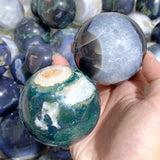 63 Pieces Beautiful Geode Druzy Moss Agate Spheres (Sea Freight Only) -Wholesale Crystals