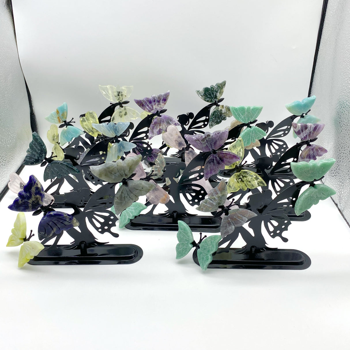 Mixed Materials Butterfly Wing Carving With Butterfly Fairy Stand Wholesale