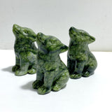 2 Types Wolf Carving Wholesale Green Jade Garnet