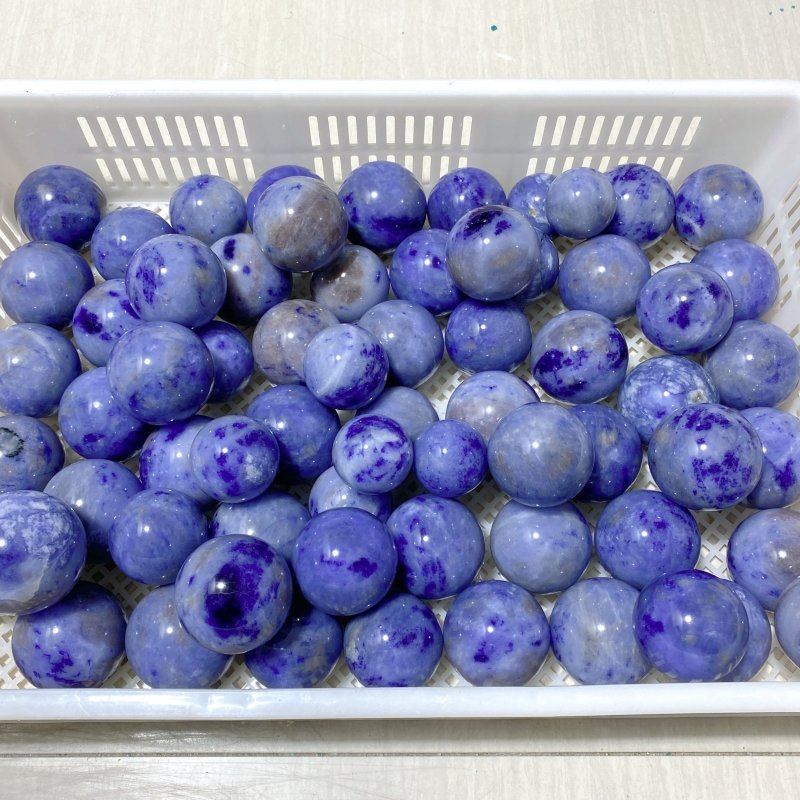 66 Pieces Blue Aventurine Spheres (Sea Freight Only) -Wholesale Crystals
