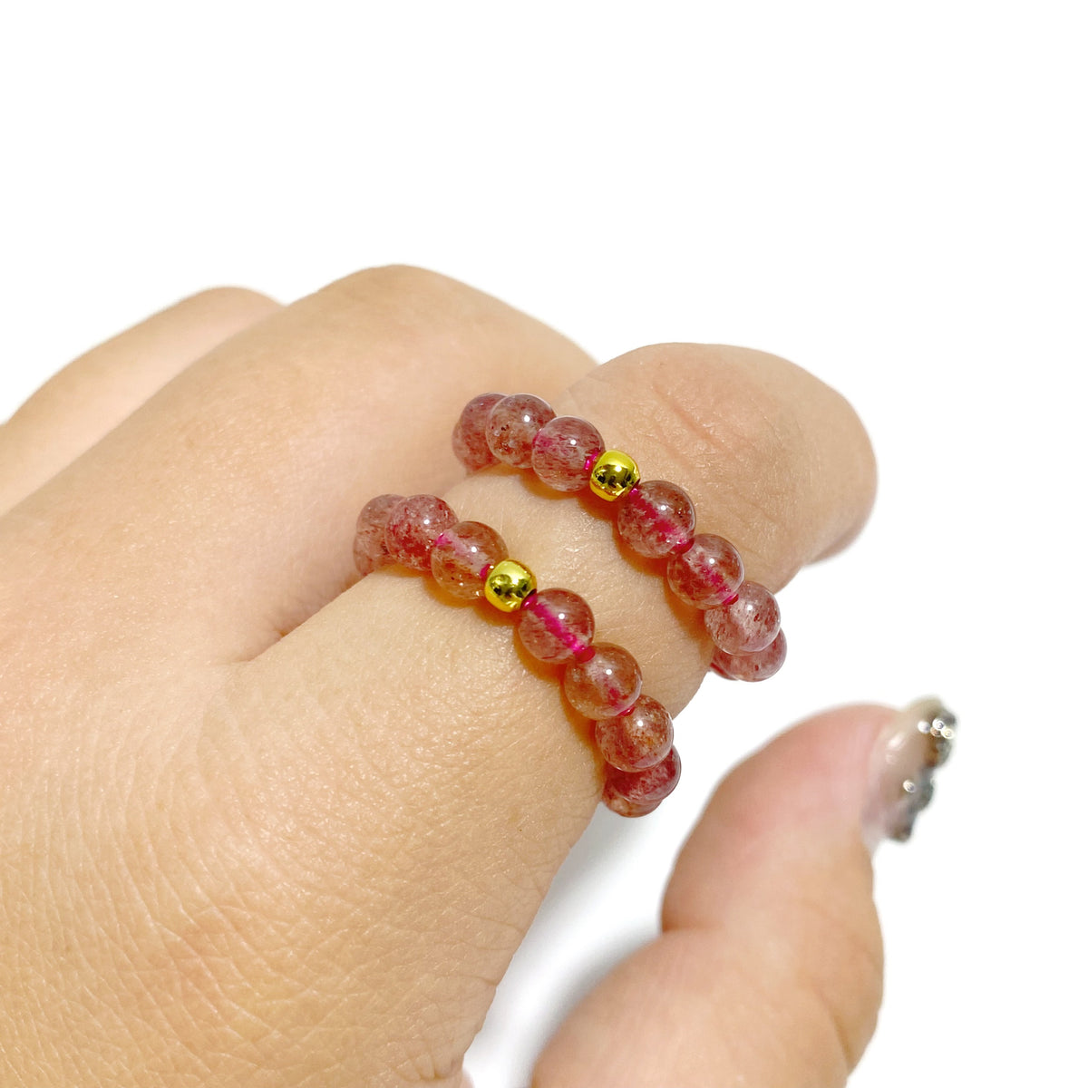 21 Types Crystal Beaded Rings Wholesale Tiger Eye Blue Aventurine