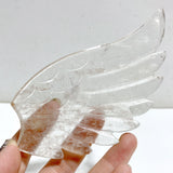 Clear Quartz Heart Wing Carving With Stand