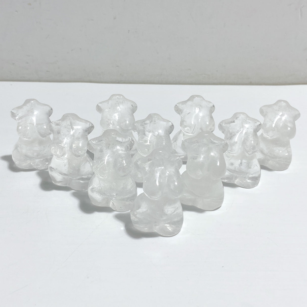 Curvy Crystal Goddess Carving Wholesale Fire Quartz Moss Agate Rose Quartz (Crack)