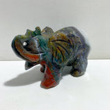 2 Pieces Large Ocean Jasper Elephant Carving