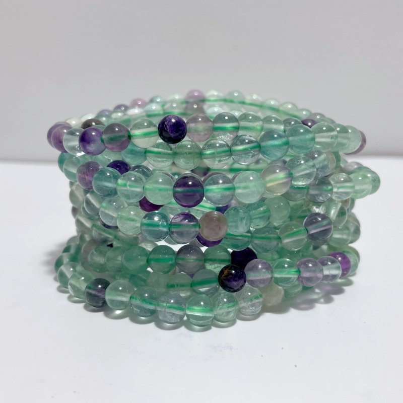 6mm Fluorite Phoenix Pine Stone Moonstone Ruby Zoisite Red Jasper Bracelet Wholesale - Wholesale Crystals