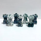 7 Pieces 4.5in Moss Agate Goddess Carving - Wholesale Crystals
