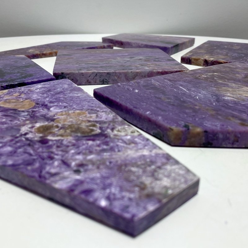 7 Pieces Beautiful High Quality Charoite Slab - Wholesale Crystals