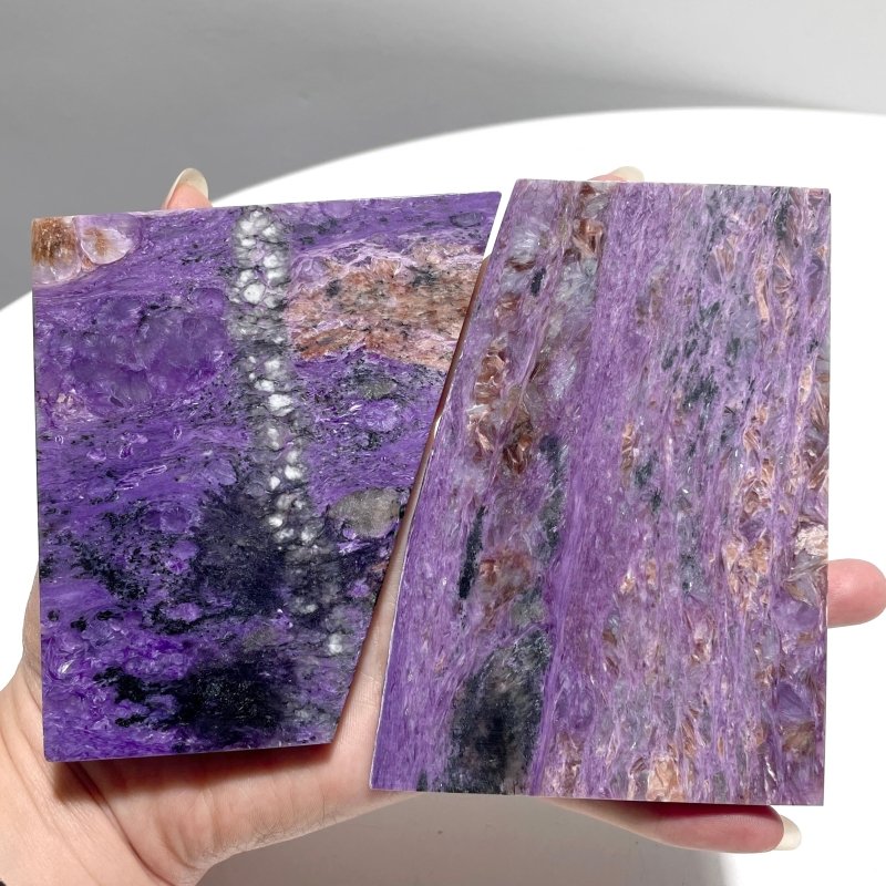 7 Pieces Beautiful High Quality Charoite Slab - Wholesale Crystals