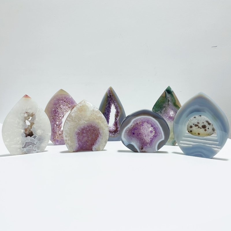 7 Pieces Beautiful Large Geode Druzy Agate Arrow Head Shape - Wholesale Crystals