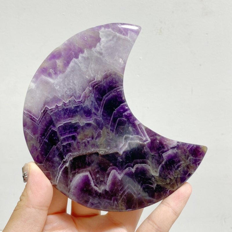 7 Pieces Chevron Amethyst Moon With Stand -Wholesale Crystals