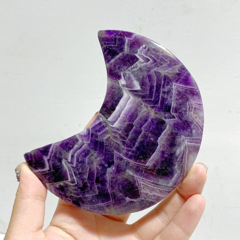 7 Pieces Chevron Amethyst Moon With Stand -Wholesale Crystals