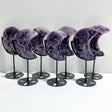 7 Pieces Chevron Amethyst Moon With Stand -Wholesale Crystals