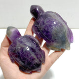 7 Pieces Chevron Amethyst Sea Turtles Carving - Wholesale Crystals