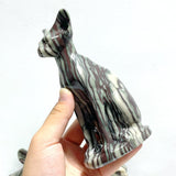 7 Pieces China Grey Stripe Stone Cat Carving - Wholesale Crystals