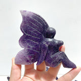 7 Pieces Deep Purple Lepidolite Butterfly Fairy Carving - Wholesale Crystals