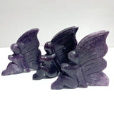 7 Pieces Deep Purple Lepidolite Butterfly Fairy Carving - Wholesale Crystals