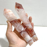 7 Pieces Fire Quartz Point Magic Scepter Wand With Stand - Wholesale Crystals