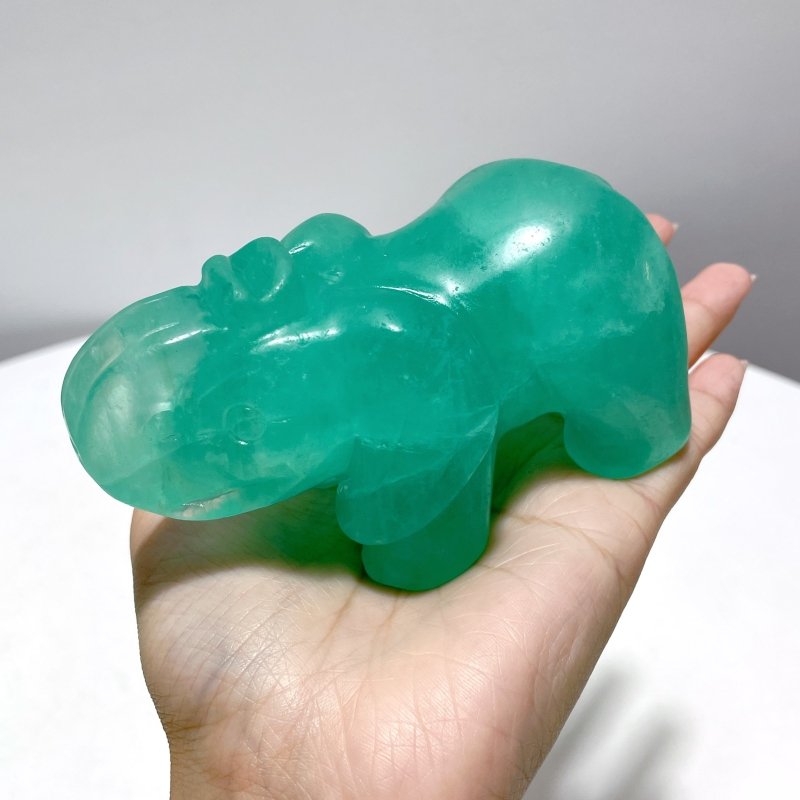 7 Pieces Green Fluorite Elephant Carving - Wholesale Crystals