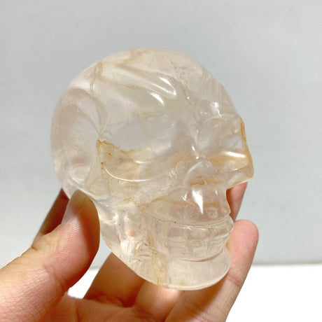 7 Pieces Hematoid Quartz Golden Fire Quartz Skull Carving - Wholesale Crystals