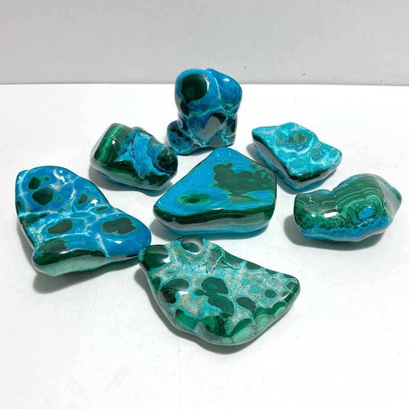 7 Pieces High Quality Beautiful Polished Chrysocolla Mixed Malachite Home Decor 2 - Wholesale Crystals